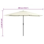 vidaXL Umbrelă de soare de grădină, stâlp metalic, alb nisipiu 390 cm vidaXL Umbrelă de soare de grădină, stâlp metalic, alb nisipiu 390 cm