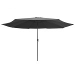 vidaXL Umbrelă de soare de grădină, stâlp metalic, antracit, 390 cm vidaXL Umbrelă de soare de grădină, stâlp metalic, antracit, 390 cm