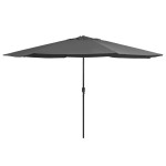 vidaXL Umbrelă de soare de grădină, stâlp metalic, antracit, 390 cm vidaXL Umbrelă de soare de grădină, stâlp metalic, antracit, 390 cm