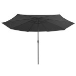 vidaXL Umbrelă de soare de grădină, stâlp metalic, antracit, 390 cm vidaXL Umbrelă de soare de grădină, stâlp metalic, antracit, 390 cm