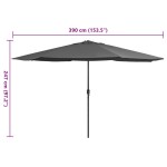 vidaXL Umbrelă de soare de grădină, stâlp metalic, antracit, 390 cm vidaXL Umbrelă de soare de grădină, stâlp metalic, antracit, 390 cm