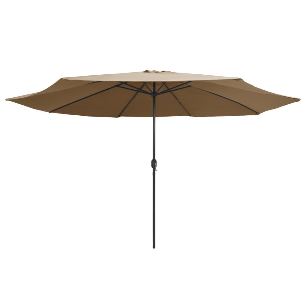 vidaXL Umbrelă de soare de grădină, stâlp metalic, taupe, 390 cm