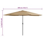 vidaXL Umbrelă de soare de grădină, stâlp metalic, taupe, 390 cm vidaXL Umbrelă de soare de grădină, stâlp metalic, taupe, 390 cm