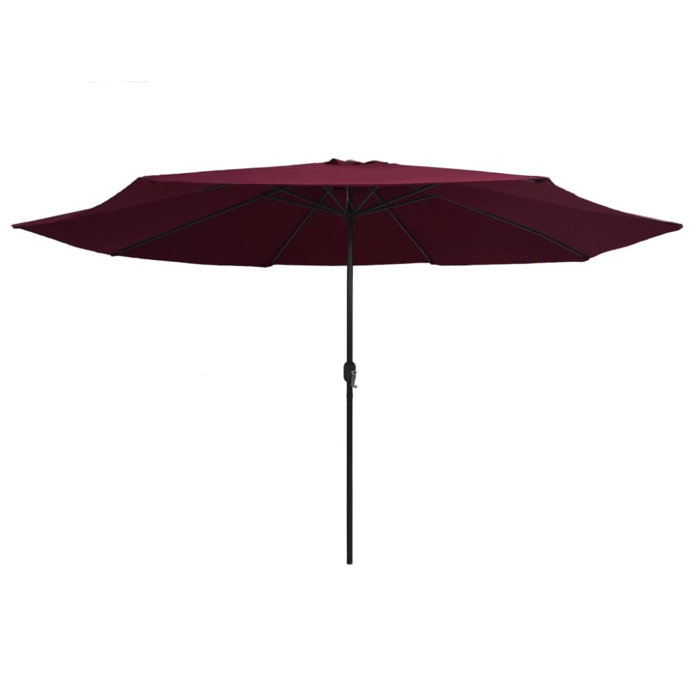 vidaXL Umbrelă de soare de grădină, stâlp metalic, roșu bordo, 390 cm