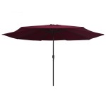 vidaXL Umbrelă de soare de grădină, stâlp metalic, roșu bordo, 390 cm vidaXL Umbrelă de soare de grădină, stâlp metalic, roșu bordo, 390 cm