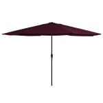 vidaXL Umbrelă de soare de grădină, stâlp metalic, roșu bordo, 390 cm vidaXL Umbrelă de soare de grădină, stâlp metalic, roșu bordo, 390 cm
