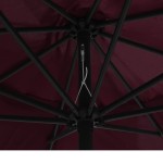 vidaXL Umbrelă de soare de grădină, stâlp metalic, roșu bordo, 390 cm vidaXL Umbrelă de soare de grădină, stâlp metalic, roșu bordo, 390 cm