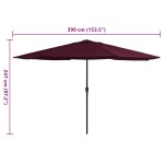 vidaXL Umbrelă de soare de grădină, stâlp metalic, roșu bordo, 390 cm vidaXL Umbrelă de soare de grădină, stâlp metalic, roșu bordo, 390 cm