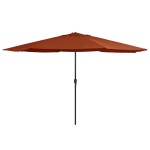 vidaXL Umbrelă de soare de grădină, stâlp metalic, cărămiziu, 390 cm vidaXL Umbrelă de soare de grădină, stâlp metalic, cărămiziu, 390 cm