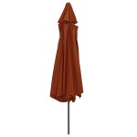 vidaXL Umbrelă de soare de grădină, stâlp metalic, cărămiziu, 390 cm vidaXL Umbrelă de soare de grădină, stâlp metalic, cărămiziu, 390 cm