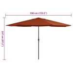vidaXL Umbrelă de soare de grădină, stâlp metalic, cărămiziu, 390 cm vidaXL Umbrelă de soare de grădină, stâlp metalic, cărămiziu, 390 cm