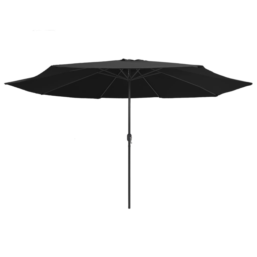 vidaXL Umbrelă de soare de grădină, stâlp metalic, negru, 390 cm