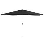 vidaXL Umbrelă de soare de grădină, stâlp metalic, negru, 390 cm vidaXL Umbrelă de soare de grădină, stâlp metalic, negru, 390 cm