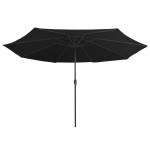 vidaXL Umbrelă de soare de grădină, stâlp metalic, negru, 390 cm vidaXL Umbrelă de soare de grădină, stâlp metalic, negru, 390 cm