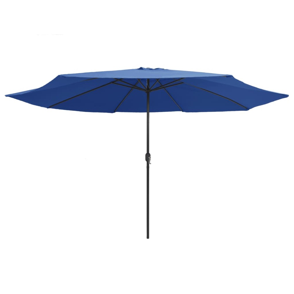 vidaXL Umbrelă de soare de grădină, stâlp metalic, azuriu, 390 cm