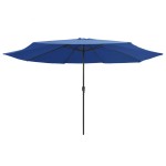 vidaXL Umbrelă de soare de grădină, stâlp metalic, azuriu, 390 cm vidaXL Umbrelă de soare de grădină, stâlp metalic, azuriu, 390 cm