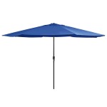 vidaXL Umbrelă de soare de grădină, stâlp metalic, azuriu, 390 cm vidaXL Umbrelă de soare de grădină, stâlp metalic, azuriu, 390 cm