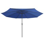 vidaXL Umbrelă de soare de grădină, stâlp metalic, azuriu, 390 cm vidaXL Umbrelă de soare de grădină, stâlp metalic, azuriu, 390 cm