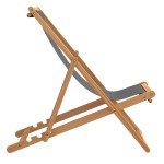 vidaXL Scaun de plajă pliabil, gri, lemn masiv de tec vidaXL Scaun de plajă pliabil, gri, lemn masiv de tec