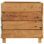 vidaXL Strat înălțat, 50x40x38 cm, lemn de tec reciclat și oțel