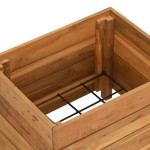 vidaXL Strat înălțat, 50x40x38 cm, lemn de tec reciclat și oțel