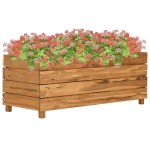 vidaXL Strat înălțat, 100x40x38 cm, lemn de tec reciclat și oțel vidaXL Strat înălțat, 100x40x38 cm, lemn de tec reciclat și oțel