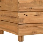 vidaXL Strat înălțat, 100x40x38 cm, lemn de tec reciclat și oțel vidaXL Strat înălțat, 100x40x38 cm, lemn de tec reciclat și oțel