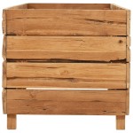 vidaXL Strat înălțat, 150x40x38 cm, lemn de tec reciclat și oțel
