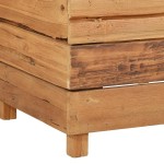 vidaXL Strat înălțat, 150x40x38 cm, lemn de tec reciclat și oțel