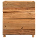 vidaXL Strat înălțat, 50x40x55 cm, lemn de tec reciclat și oțel