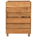vidaXL Strat înălțat, 50x40x55 cm, lemn de tec reciclat și oțel