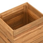 vidaXL Strat înălțat, 50x40x55 cm, lemn de tec reciclat și oțel