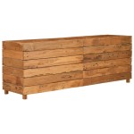 vidaXL Strat înălțat, 150x40x55 cm, lemn de tec reciclat și oțel