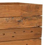 vidaXL Strat înălțat, 150x40x55 cm, lemn de tec reciclat și oțel