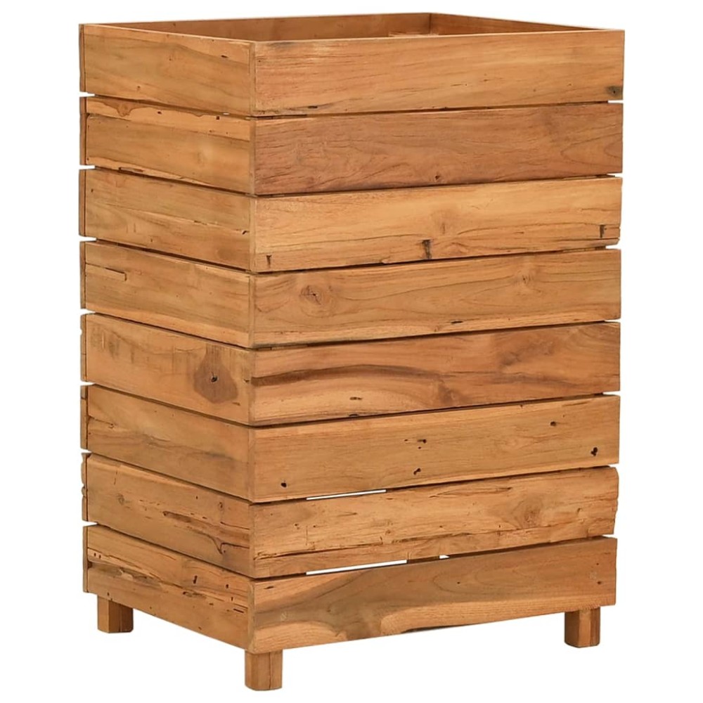 vidaXL Strat înălțat, 50x40x72 cm, lemn de tec reciclat și oțel