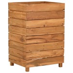 vidaXL Strat înălțat, 50x40x72 cm, lemn de tec reciclat și oțel