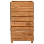 vidaXL Strat înălțat, 50x40x72 cm, lemn de tec reciclat și oțel