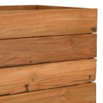 vidaXL Strat înălțat, 50x40x72 cm, lemn de tec reciclat și oțel