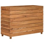 vidaXL Strat înălțat, 100x40x72 cm, lemn de tec reciclat și oțel vidaXL Strat înălțat, 100x40x72 cm, lemn de tec reciclat și oțel