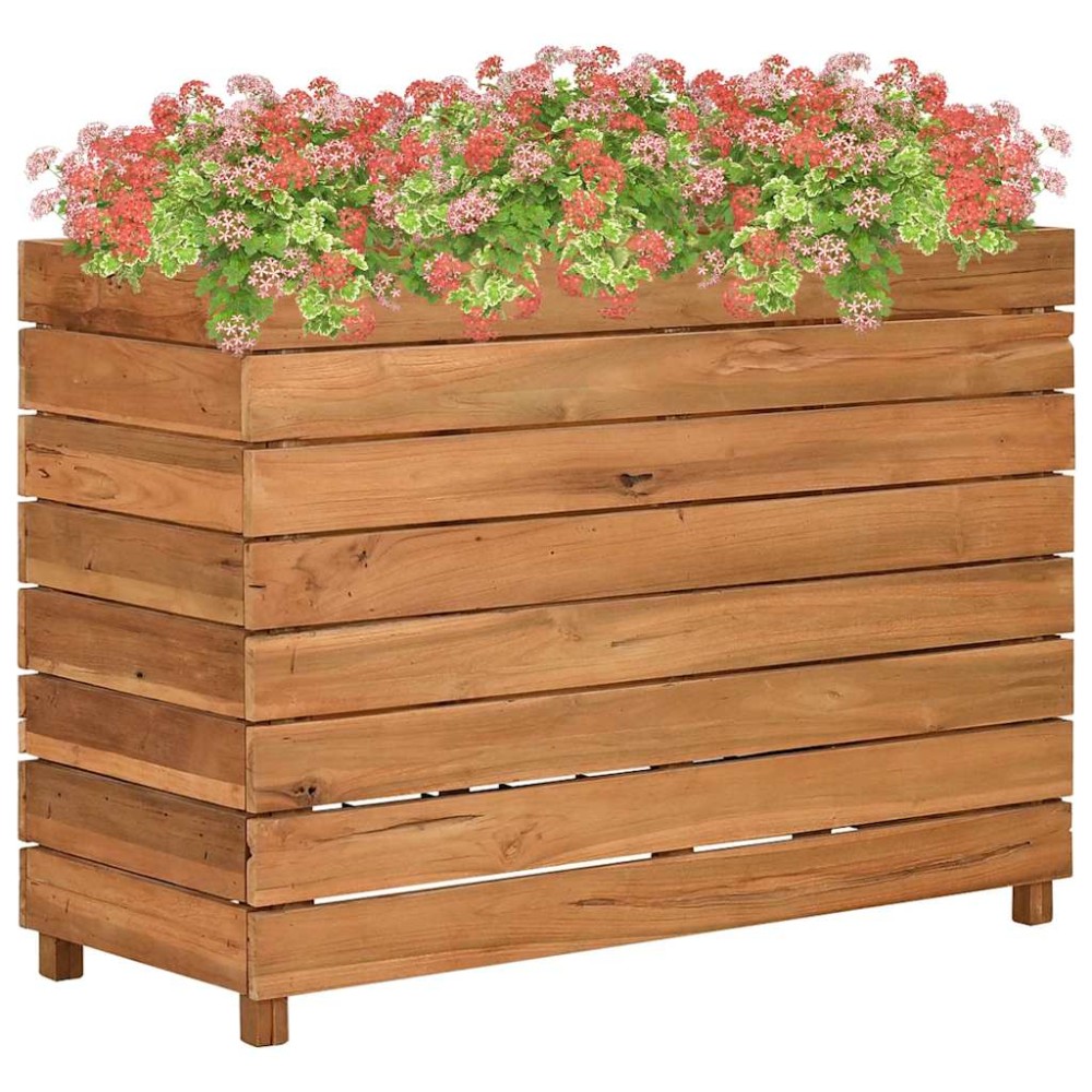 vidaXL Strat înălțat, 100x40x72 cm, lemn de tec reciclat și oțel