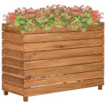 vidaXL Strat înălțat, 100x40x72 cm, lemn de tec reciclat și oțel vidaXL Strat înălțat, 100x40x72 cm, lemn de tec reciclat și oțel