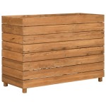vidaXL Strat înălțat, 100x40x72 cm, lemn de tec reciclat și oțel vidaXL Strat înălțat, 100x40x72 cm, lemn de tec reciclat și oțel