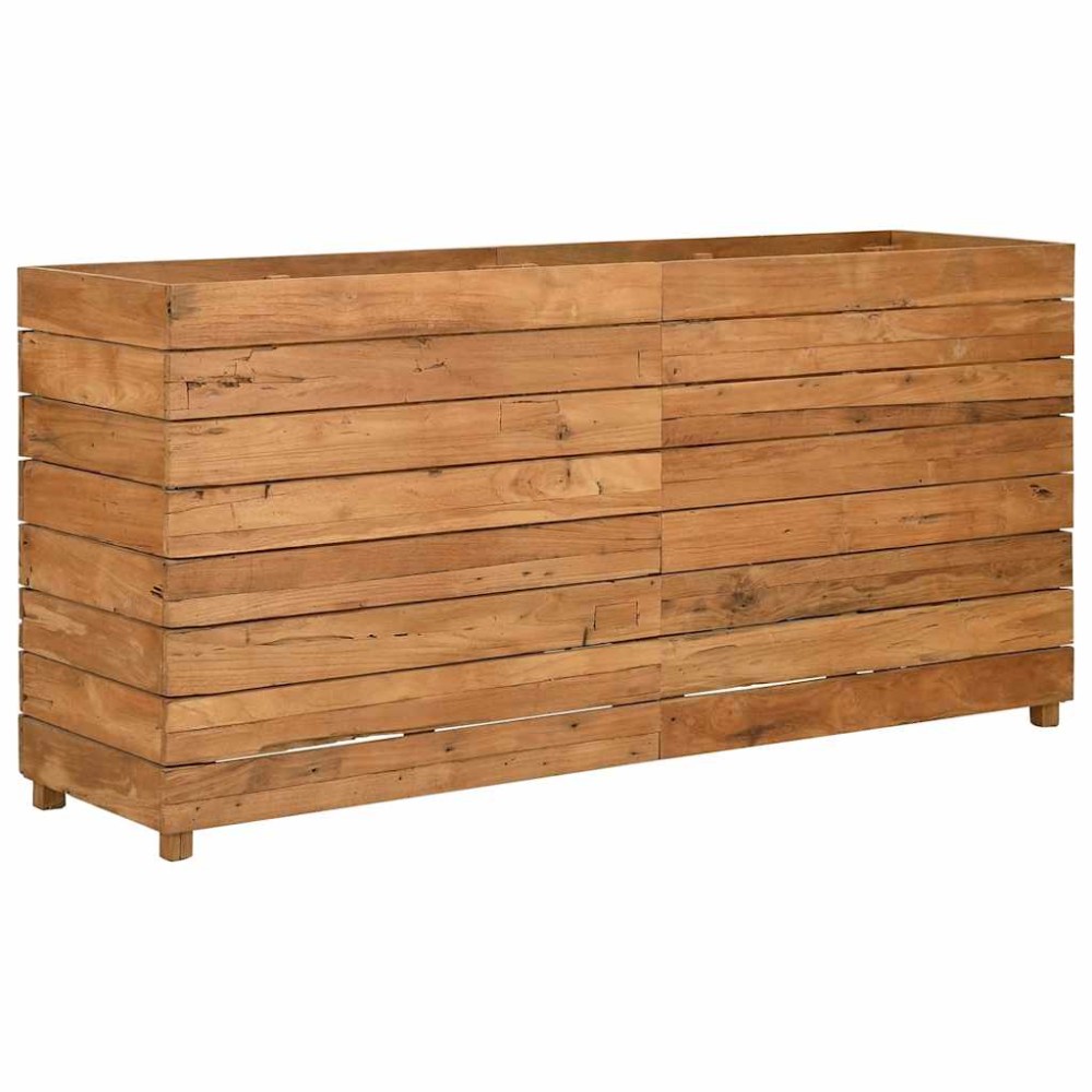 vidaXL Strat înălțat, 150x40x72 cm, lemn de tec reciclat și oțel