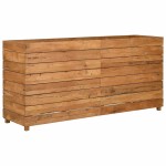 vidaXL Strat înălțat, 150x40x72 cm, lemn de tec reciclat și oțel