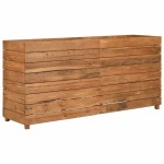 vidaXL Strat înălțat, 150x40x72 cm, lemn de tec reciclat și oțel