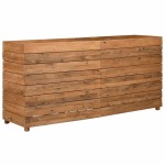 vidaXL Strat înălțat, 150x40x72 cm, lemn de tec reciclat și oțel