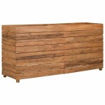 vidaXL Strat înălțat, 150x40x72 cm, lemn de tec reciclat și oțel
