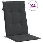 vidaXL Perne scaun spătar înalt, 4 buc., negru, 120x50x3 cm, textil vidaXL Perne scaun spătar înalt, 4 buc., negru, 120x50x3 cm, textil