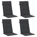 vidaXL Perne scaun spătar înalt, 4 buc., negru, 120x50x3 cm, textil vidaXL Perne scaun spătar înalt, 4 buc., negru, 120x50x3 cm, textil