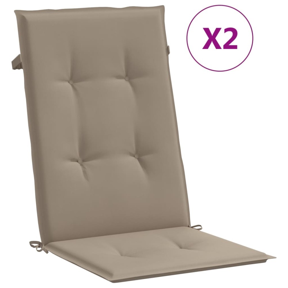 vidaXL Perne scaun spătar înalt 2 buc., gri taupe, 120x50x3 cm, textil